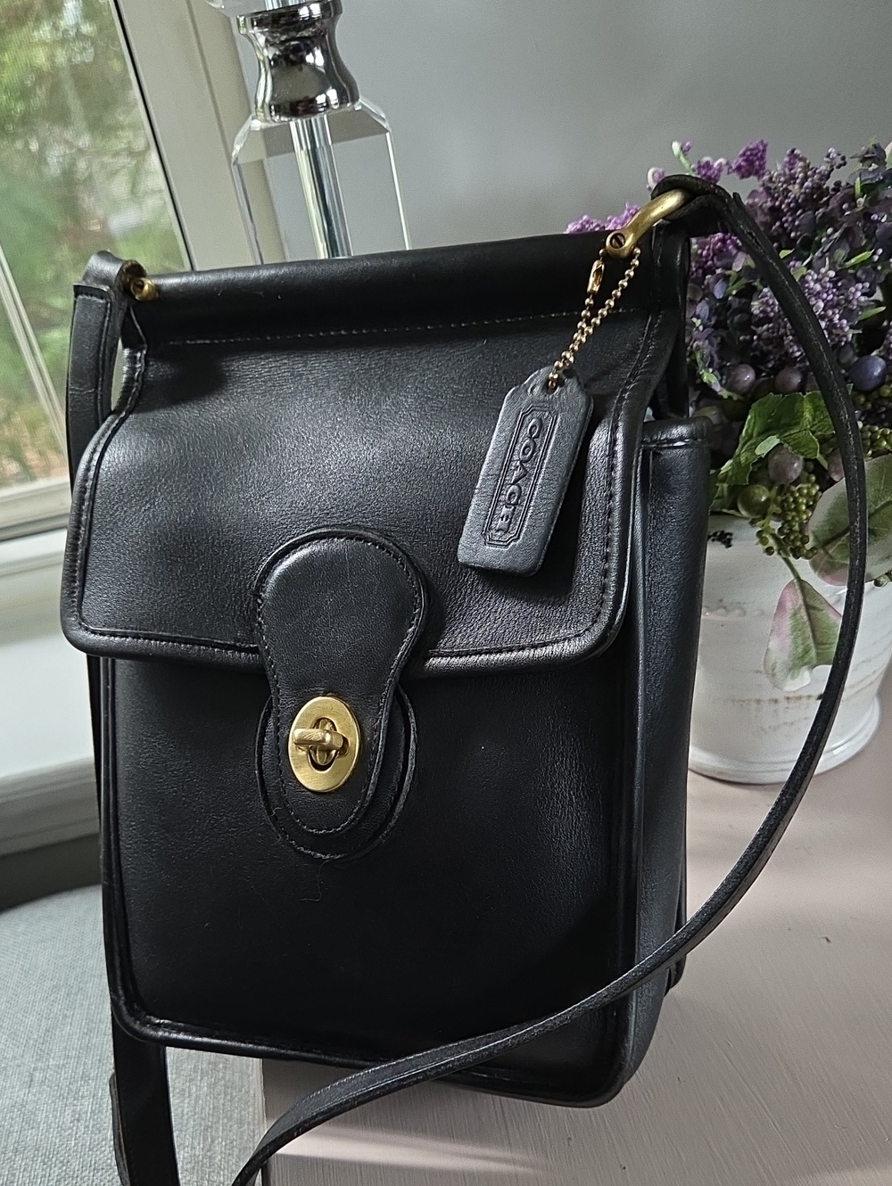 COACH Black 2004 Murphy Leather Crossbody Bag #9930
